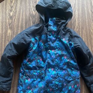 Burton Kids Raincoat with Black and Blue Floral Design